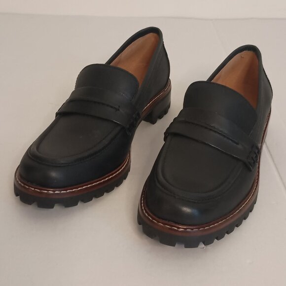 Madewell Leather Lug Loafers Black Style NE526 Women’s Size 6 Excellent Like New - Picture 15 of 15